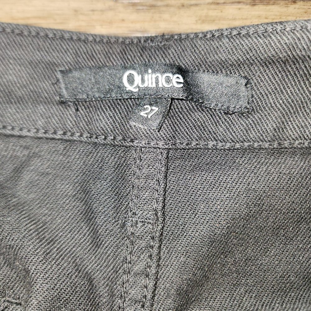 Quince Stretch Cotton Twill Wide-Leg Crop Pant NWOT Black Size 27 - Picture 5 of 7